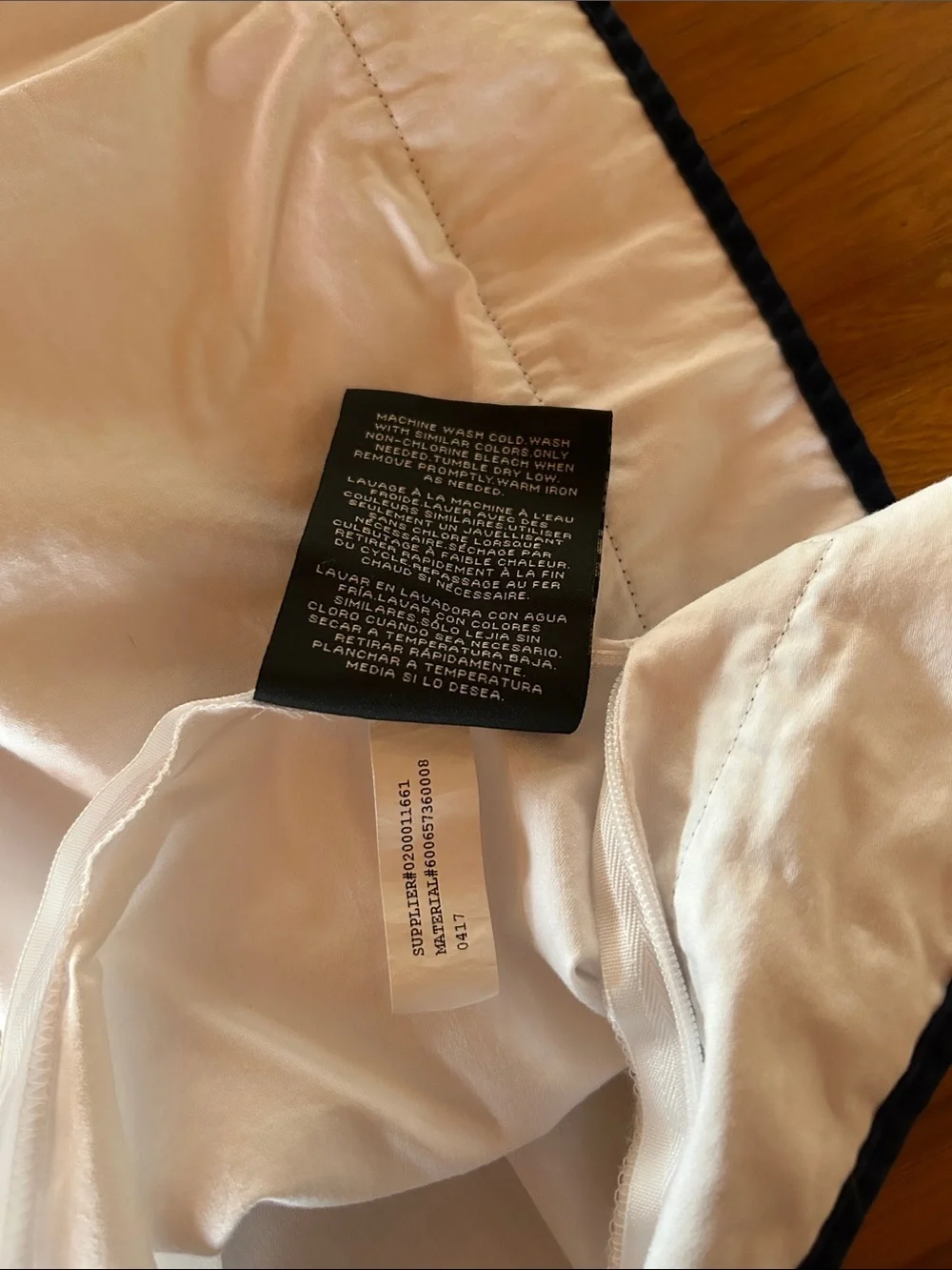 Ralph Lauren Spencer Sateen King White Duvet and 3 Euro Shams with Navy Trim